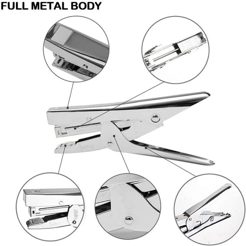 ONDY Plier Stapler Heavy Duty Office Stapler Hand Held 20-Sheet Stapler Papers Stapling Machine with 1000 Staples and Staple Remover Tool, Silver...