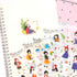 Cute Korean Stickers Set(12 Sheets) Kawaii Girl Planner Stickers for Journals,Scrapbooking,Planners,Cards,DIY Arts and Crafts...