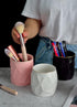 SIEBOLD Ceramics Desk Pencil Holder Irregular Glacier Modern Art Pencil Cup Organizer Makeup Brush Holder for Home and Office(Pink)...