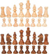 2 in 1 Chess Pieces Wood Chess Pieces + Checker Pieces Without Board (3.5 inches)...