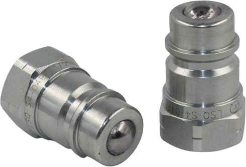 LSQ-S4-04PF 1/2‘’ NPT 2 PCS - 1/2" Ag ISO 5675 Tractor Hydraulic Disconnect Hydraulic Quick Connect Male Coupler, Ball Valve, Ball Pioneer Type...
