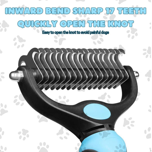 Pets Hair Brush, Dog Grooming Brush, Dematting Undercoat Rake for Dogs and Cats, Pet Hair Remover, Double Sided Shedding, Extra Wide, Reduce Shedd...