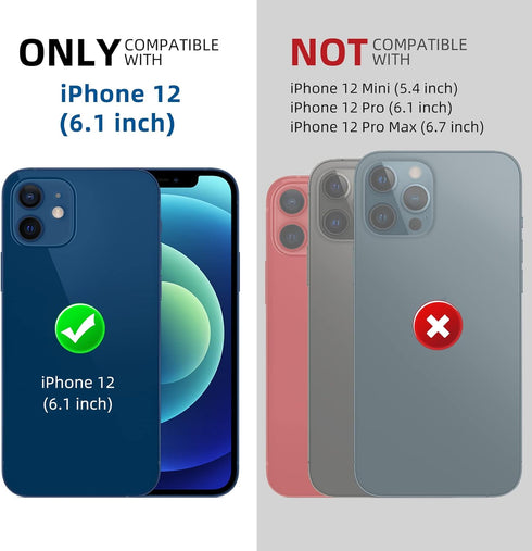 Beasyjoy for iPhone 12 Case, Waterproof Heavy Duty Case with Built-in Screen Protector Full Body Rugged Protective Cover, Military Grade Shockproo...
