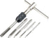 YAKAMOZ Ratchet T-Handle Tap Holder Wrench with 5Pcs Metric M3 M4 M5 M6 M8 Machine Screw Taps Set T Type Thread Tapping Tool...