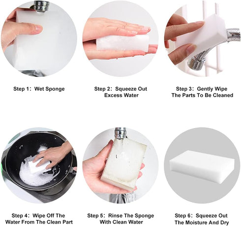 Magic Erasers Sponge, 100 Pack Extra Premium Melamine Sponge Foam Cleaning Pads in Bulk, Non-Scratch Scrub Sponge, Household Cleaning Kitchen Dish...