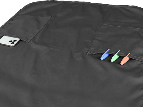 DALIX Apron Commercial Restaurant Home Bib Spun Poly Cotton Kitchen Aprons (2 Pockets) in Black...