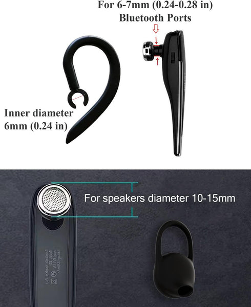 Ear Hooks Eartips Kit 360° Rotatable Adjustable Soft Silicone Anti-Slip Sports Clamp Universal Headset Clips Earbuds Replacement for Newbee/Plantr...