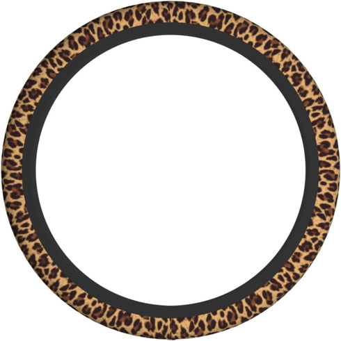 Leopard Steering Wheel Covers Non Slip Neoprene Steering Wheel Protector Cover Universal 15 Inch for Men Women...