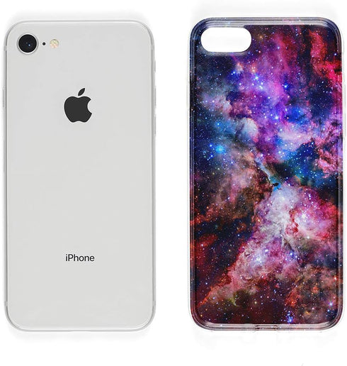 Case for iPhone SE 3/2(2022/2020 Edition) 8/7/6/6S/SE 2nd Generation Unique Outer Space Nebula Galaxy Design Matte Slim TPU Flexible Soft Silicone...
