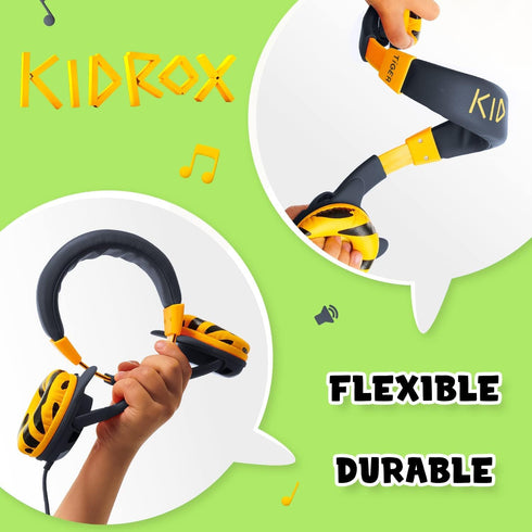 Kidrox Toddler Headphones for 1 + Year Old — Baby Headphones for Toddlers 1-3, Infant Headphones for Girls & Boys, Wired Kids Headphones for Airpl...