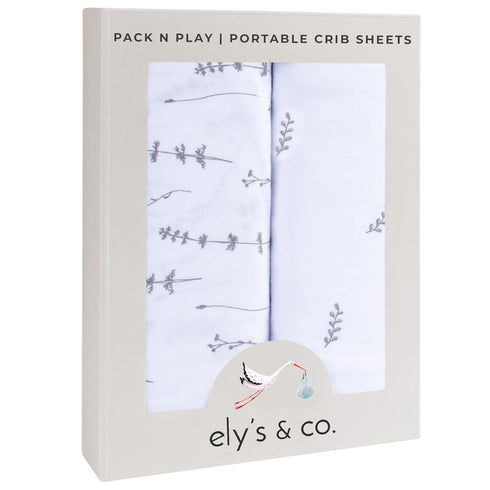 Ely’s & Co. Pack and Play Sheets, for Mini/Portable Crib, 2 Pack Fitted Playpen Play Yard Sheet Set Compatible with Graco Pack n Play, for Baby Bo...