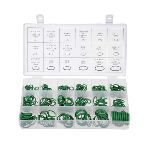 uxcell Fluorine Rubber O-Ring Assortment Kit 270 Pieces 18 Sizes FKM Sealing Gasket Set, Green...