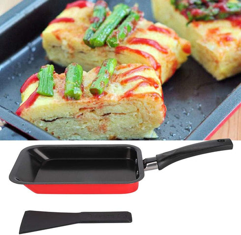 Rectangular Omelette Pan, Tamagoyaki Japanese Frying Pan Nonstick Square Egg Roll Tamago Pan Small Retangle Kitchen Cooking Mini Carbon Steel Tool...