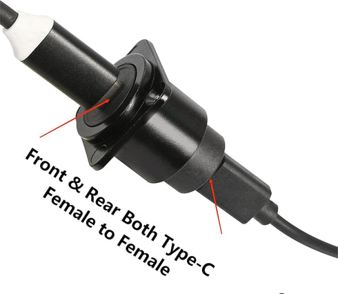 D Type Panel Mount Adapter Coupler USB Type C 3.1 Female to Female Panel Fixed Pass Through Module Extension Converter Data Transmission for Audio...