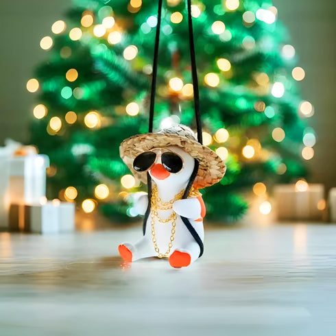 Funny Swinging Duck Car Mirror Hanging Ornament - Cool Automotive Rearview Mirror Accessories for Men Women Teens, Cute Truck Car Pendant Charm De...
