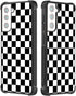 Tnarru for Samsung Galaxy S21 Case Checkered Pattern Hard PC Back and Soft TPU Sides Non-Slip Slim Thin Scratchproof Shockproof Protective Cute Ph...