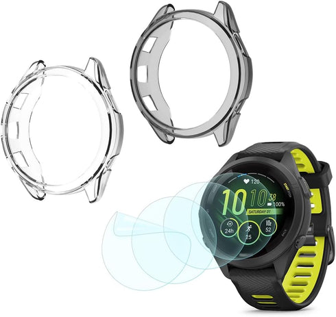 Smartwatch Screen Protector Compatible for Garmin Forerunner 265S Case TPU Soft Frame Cover and Not Forerunner 265s Tempered Glass Protective Film...
