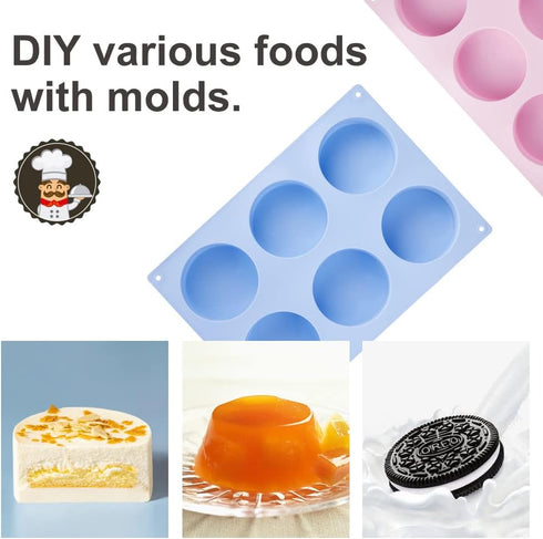 La chat 4 PCS Candy Molds, Silicone Oreo Cookie Chocolate molds for Candy, Cookies, Oreos, mini Soap, Cupcake, Pudding, Jello, Muffin, Non-Stick C...