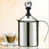 Foam Maker, Stainless Steel Manual Milk Frother, Manual Operated Milk Foam Maker, with Double froth screen, for Cappuccino Coffee Latte Hot Chocol...