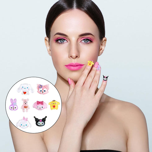 80PCS Kawaii Nail Charms 3D Slime Charms for Nail Art Decorations Supplies Flatback Resin Charms for Acrylic Nails Cute Cartoon Kitty DIY Nail Acc...