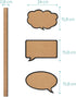 Navaris Cork Bulletin Board Set - 3X Pieces Cork Boards in Cute Decorative Speech and Thought Bubble Shapes with Push Pins for Kitchen, Home, Offi...