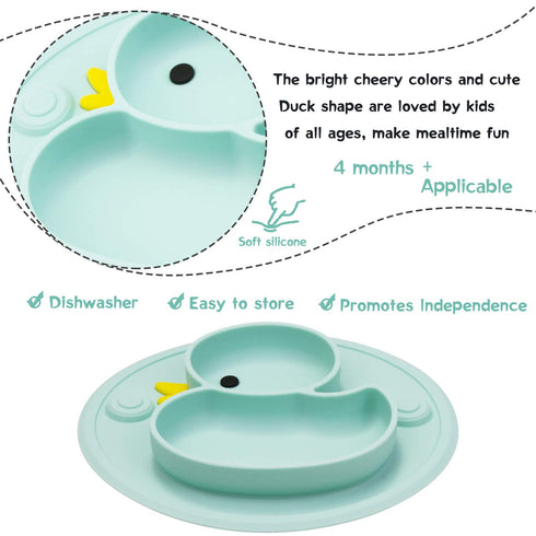 Silicone Detachable Toddler Meal Tray - Portable Non-Slip Suction Cup for Kids Babies and Kids1...