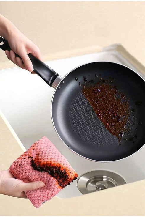 12pcs Reusable Rag Towel 3pcs/Color Non-Stick Oil Cleaning Home Use Kitchen Cleaning Supplies Super Absorbent...