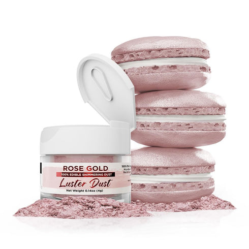 Luster Dust - Rose Gold (4g 1x Jar) | Edible Vegan Dust & Paint for Cake Decorating, Ice Cream, Desserts, Cocktails and Beverages by Bakell...