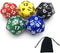 SmartDealsPro® 5-Pack of Random Color D30 Polyhedral Dice for DND RPG MTG Table Games with Free Pouch...