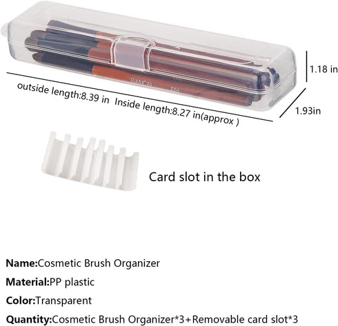 Portable Travel Cosmetic Brush Holder Dispenser Portable Cutlery box Storage Box with Transparent Lid Fixed Frame Storage Jar Cotton swab box Dent...