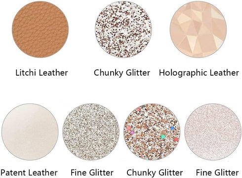 Litchi 7 Pack 8x12 Inch Faux Leather Sheets for Bow Earring, Easy to Cut Vinyl Fabric for Cricut, Durable Fade Resistant Leatherette Without Smell...