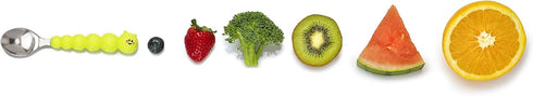 melii Caterpillar Spoon and Fork Utensil Set for Toddlers - BPA-Free Silicone and Stainless Steel Kids Utensils - Ergonomic, Easy-Grip Design for ...