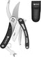BIBURY Gardening Hand Pruners, 5 in 1 Multitools Folding Scissors 420 Stainless Steel Pruning Shears Bonsai Cutters for Tree Trimmers Secateurs,Ga...