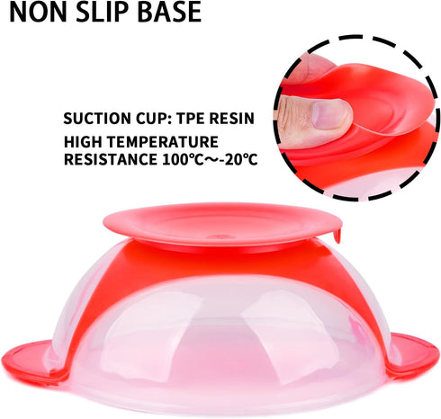 Berry President Baby Bowls with Suction Base, Spill-Proof Lid, Temperature-Sensing Spoon, Binaural Design Bowl for Babies Kids children Toddlers, ...
