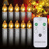 10 Pcs Window Candles with Remotes and Timer, Flickering Led Candles for Christmas Tree with Clip, Battery Operated Taper Candles for Chandeliers ...