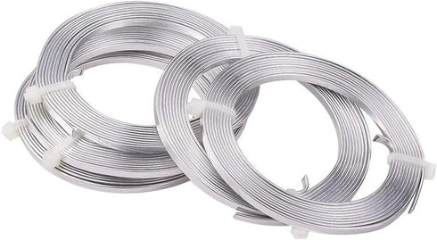 Airssory 5 Rolls Aluminum Wire Wide Flat Plain Bezel Wire for Jewelry Beading Craft Making - 5mm; 2m/6.6FT per Roll, 10m/32.8FT in Total...