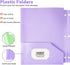 3 Ring Folders with Pockets, 5 Pcs Pastel File Folders with Business Card Holder, Letter Size Plastic Folders Aesthetic Binder Folders for Documen...