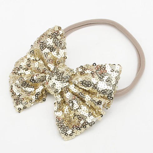 Song Qing Baby Infant Girls Hair Band Sequined Bow Headband Turban Knot Hair Headwear Gold...