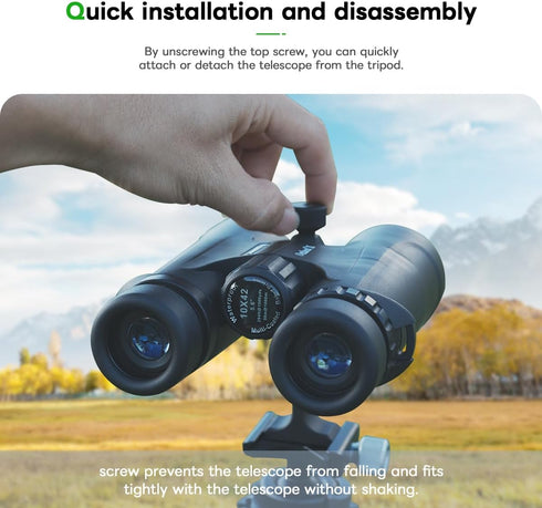 FANAUE S2-01 Binocular Tripod Adapter with 1/4-20" Thread Compatible with Porro Binoculars and Arca Ball Heads, Universal Quick Release for Bird W...