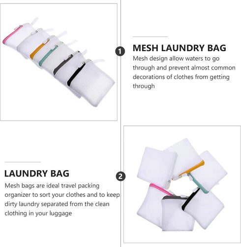 6pcs Laundry Bags Zipper Wash Bags Mini Mesh Washing Bags Net Bags Foldable Washing Machine Bags Soap Pouch Saver Laundry Pouch for Clothes Bed Sh...