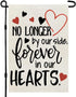 CROWNED BEAUTY Memorial Day Garden Flag Gravesite 12x18 Inch Double Sided Heart Saying Decor for Outside Yard,Forever In Our Hearts CF505...