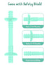 Giftty Teething Tube with Safety Shield Baby Hollow Teether Sensory Toys Gum Massager, Food-Grade Silicone for Infant 3-12 Months Boys Girls, 1 Pa...