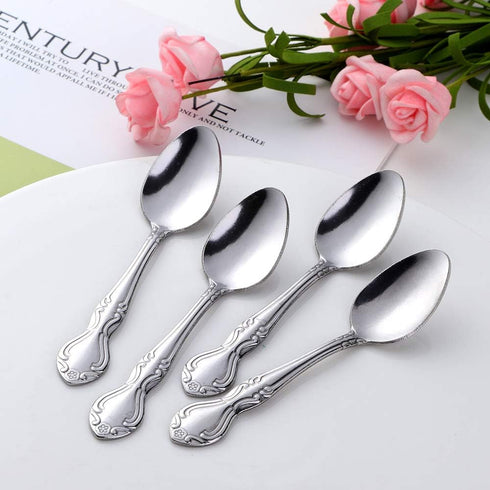 Coffee Spoons Set of 12, Mini Coffee Spoons, Stainless Steel Espresso Spoons, Small Spoons for Dessert, Tea, Appetizer, 4.6 inch, Silver...