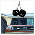 Giveme5 3 inch Pair of Retro Square Mirror Hanging Couple Fuzzy Plush Dice with Dots for Car Interior Ornament Decoration (Red)...