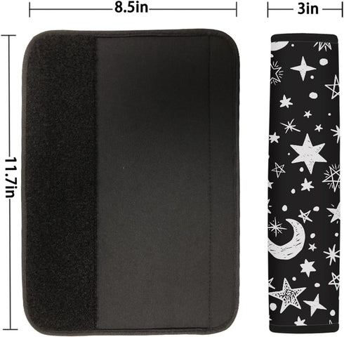 Forchrinse Moon and Star Pattern 2 PCS Auto Seat Belt Cover Strap Shoulder Pad for for Car,Truck,SUV,Backpack,Shoulder Bag...