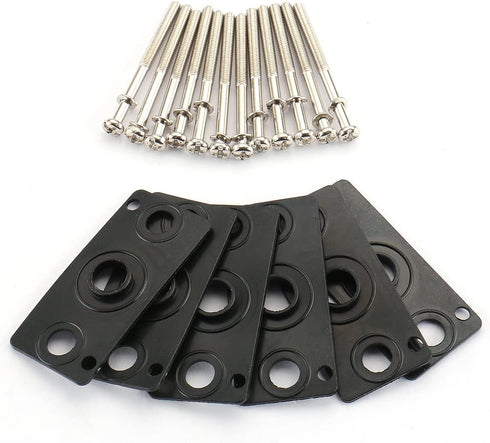 Baomain Pneumatic Replacement Parts 6 Gaskets with 12 Screws Work for 4V210-08 Solenoid Valve Black...