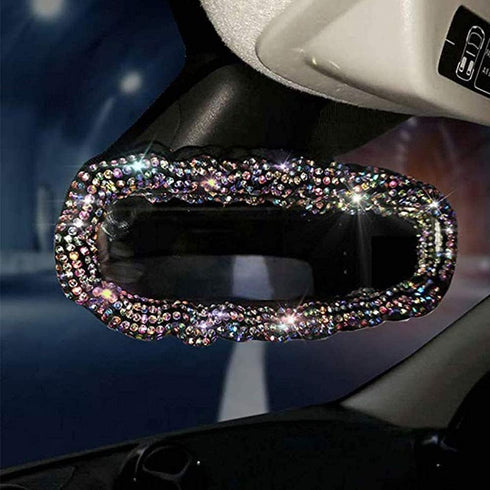 Car Rear View Mirror with Crystal Diamonds Bling Rhinestones Car Rear View Mirror for Women,Car Interior Trim,Best Birthday Holiday Gift Car Rearv...