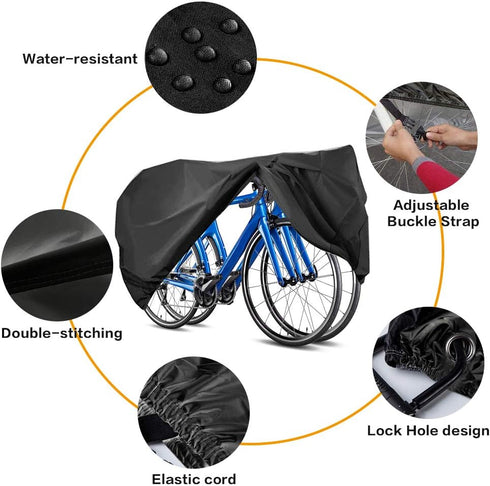 Bike Cover for 2-3 Bike Waterproof Outdoor Bicycle Cover with Lock Hole for Mountain Road Bikes...