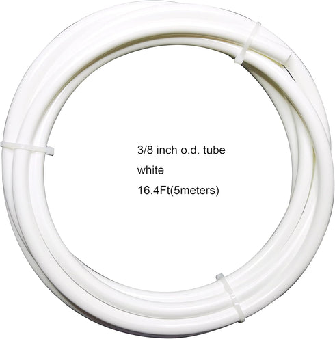 (White tubing 5 meters) - 10 pcs 1cm Quick Connect Push In to Connect Water Purifiers Tube Fittings for RO Water Reverse Osmosis System+5 metres(1...