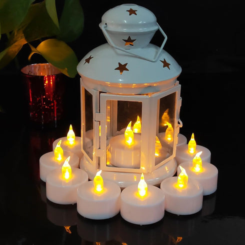 Flameless LED Tea Lights Candles,Flickering Electric Fake Candle,24 Pack 200+Hour Battery Operated LED tealight candles in Warm Yellow for Wedding...